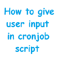 How to give user input in cronjob script