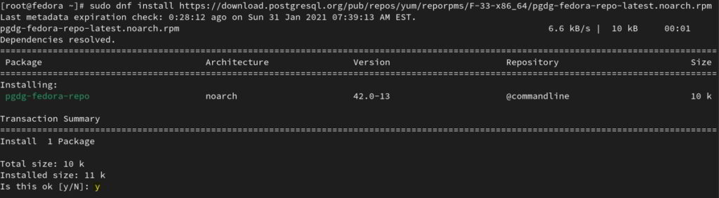 How To Install PostgreSQL 12 On Fedora 33 | SysAdminXpert