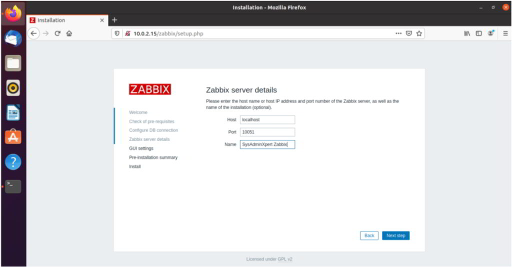 Zabbix сервер запущен нет ubuntu