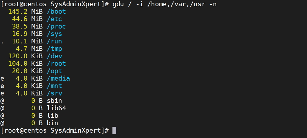 Gdu tool for Disk Usage Analyzer for Linux
