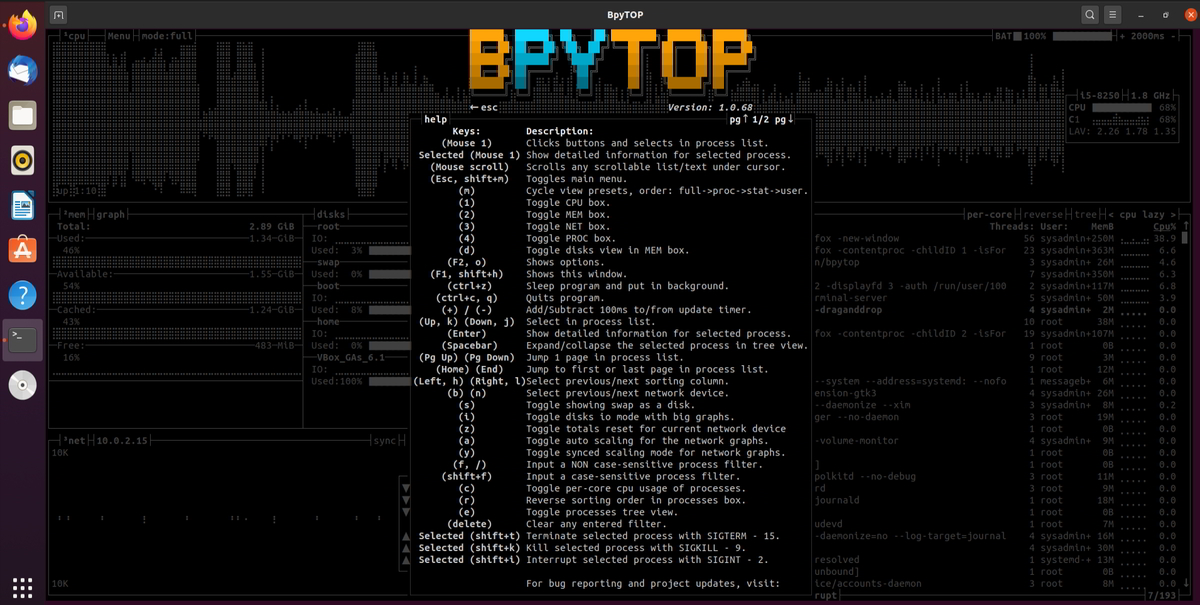 How to Install BpyTop Resource Monitoring Tool in Linux