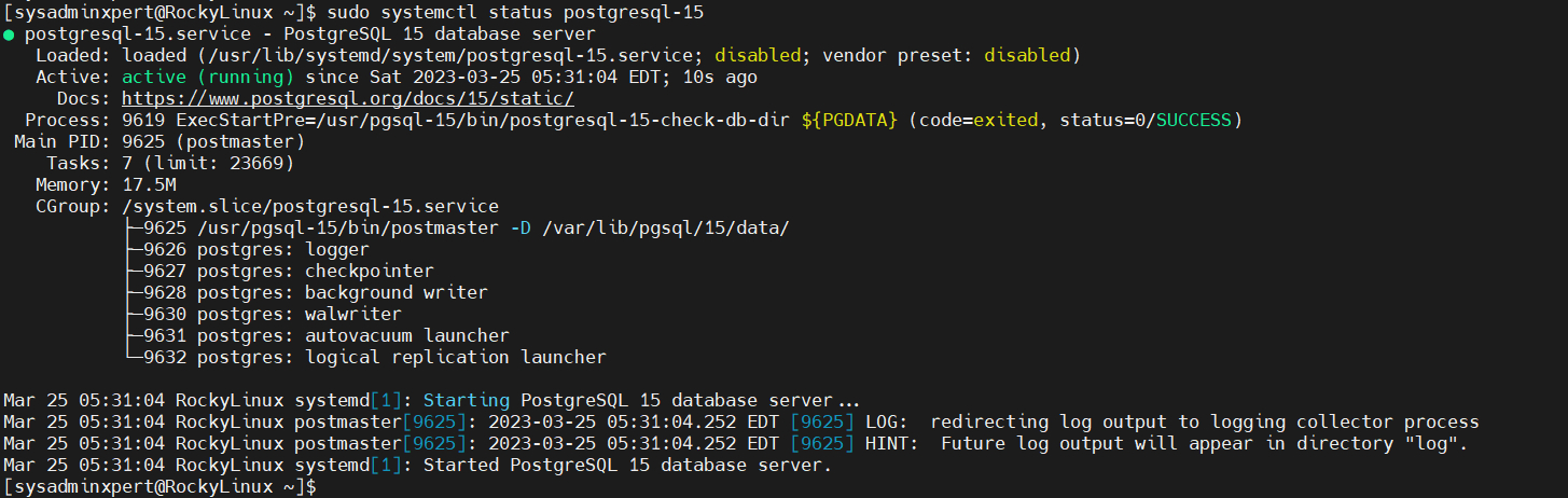 install PostgreSQL on Rocky Linux