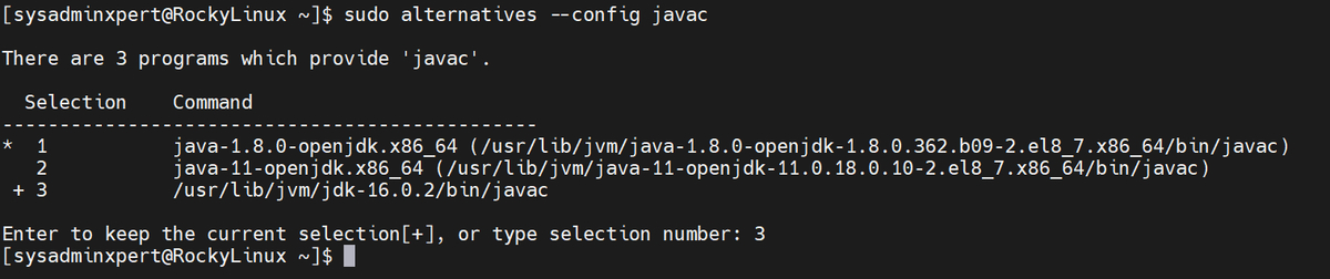 Upgrade Java 11 To Java 16 on Rocky Linux